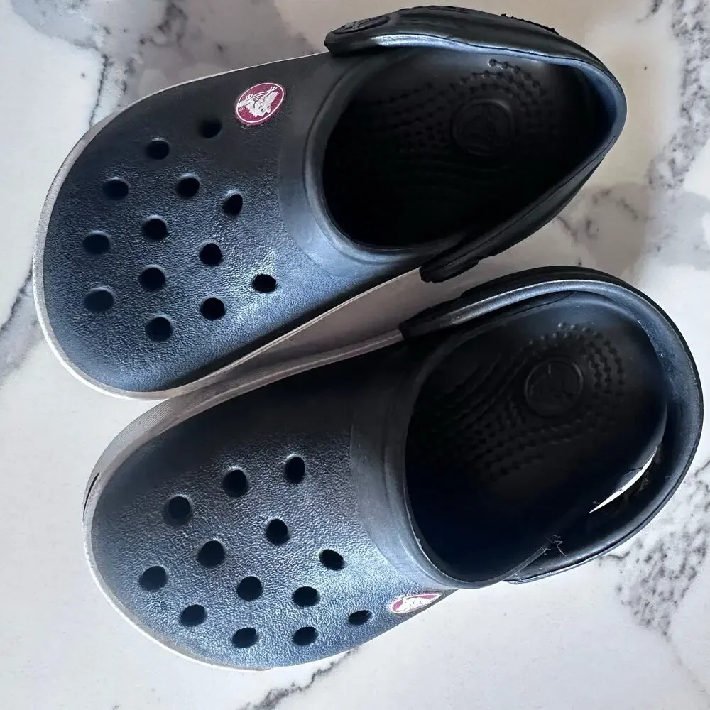 Crocs Crocband Sandals - Blue and White - Size 4/5